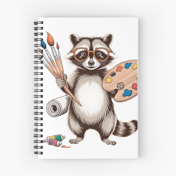 Item preview, Vintage Artist Raccoon with Paint Palette & Brushes designed and sold by LinaDesign Store.