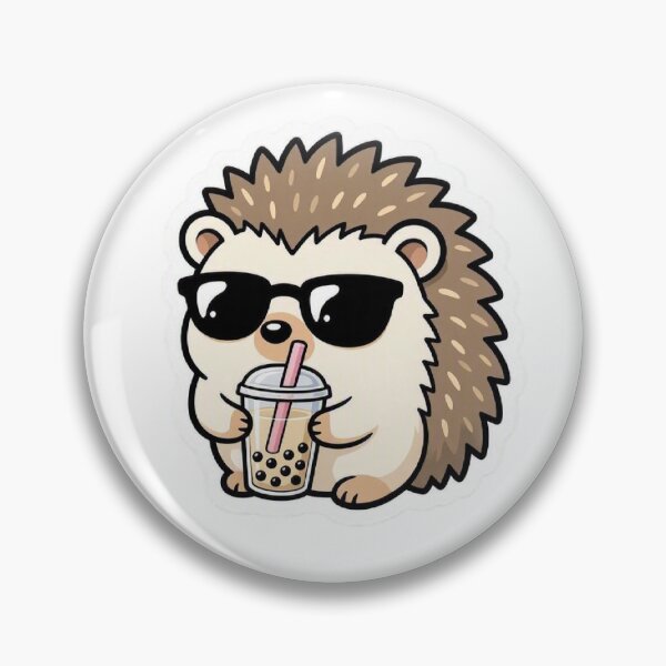 Item preview, Cute Hedgehog Drinking Boba Tea Sunglasses designed and sold by BobaCatDesign.