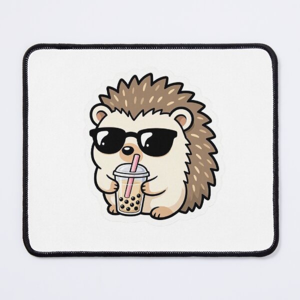 Item preview, Cute Hedgehog Drinking Boba Tea Sunglasses designed and sold by BobaCatDesign.