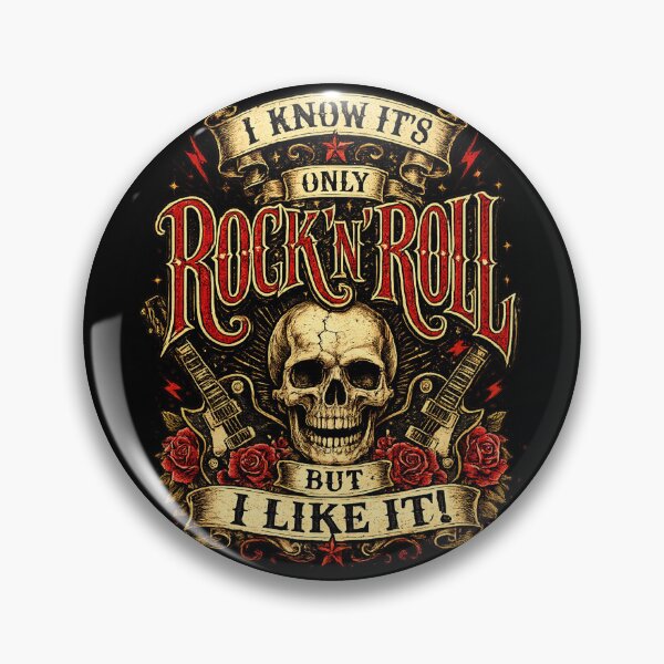 Item preview, I Know It's Only Rock N Roll But I Like It - Vintage Skull Design designed and sold by Roadkill Creations.