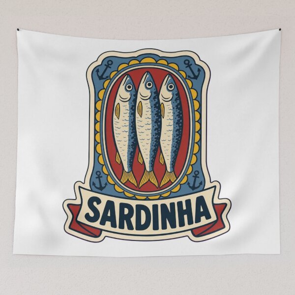 Item preview, Sardinha Lisboa | Retro Portuguese Sardine Tin Vintage Art designed and sold by StickyGuys.
