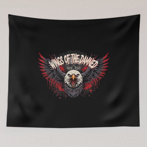 Item preview, Wings Of The Damned Eagle Skull Chain Deathcore Graphic designed and sold by Enea Kelo.