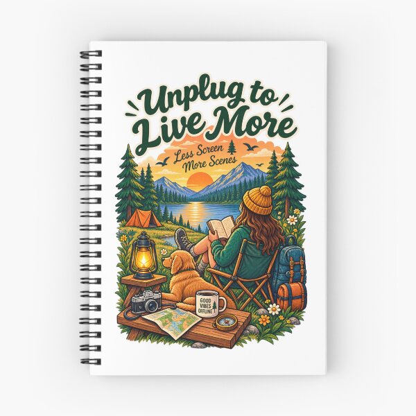 Item preview, Unplug to Live More – Less Screen More Scenes Camping Adventure designed and sold by alexcorporation.
