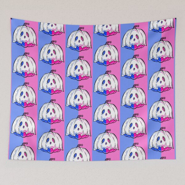 Item preview, Pink And Blue Ghost Pumpkin  designed and sold by missmann.