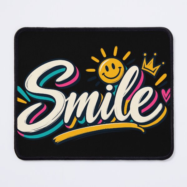 Item preview, Smile Positive Vibes Retro Smiley Face Typography Graphic Tee designed and sold by TM DESIGNS AND MORE.