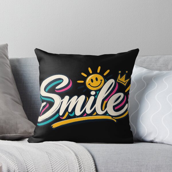 Item preview, Smile Positive Vibes Retro Smiley Face Typography Graphic Tee designed and sold by TM DESIGNS AND MORE.