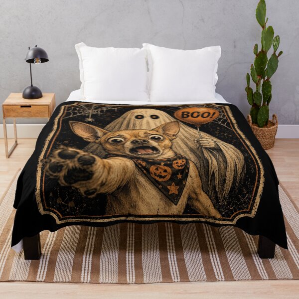 Item preview, Funny Chihuahua Ghost Boo Halloween Selfie Dog Meme designed and sold by will freed18.