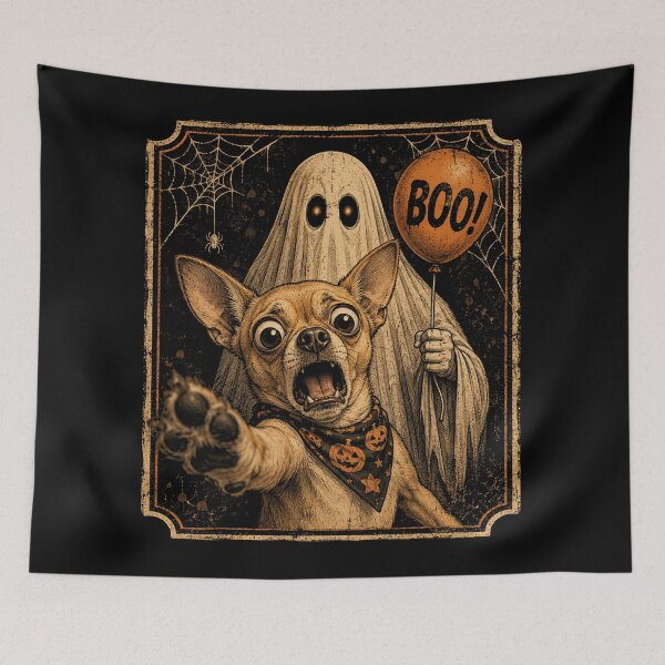 Item preview, Funny Chihuahua Ghost Boo Halloween Selfie Dog Meme designed and sold by will freed18.