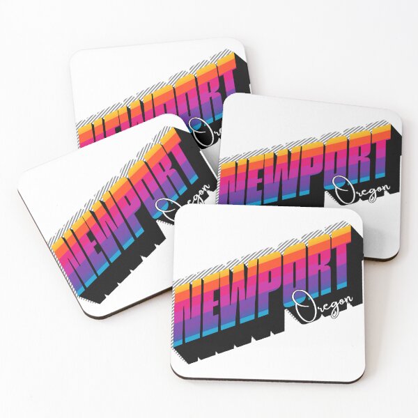 Item preview, Newport Oregon Retro Rainbow 3D Bold Typography Design designed and sold by DonnaRaine.