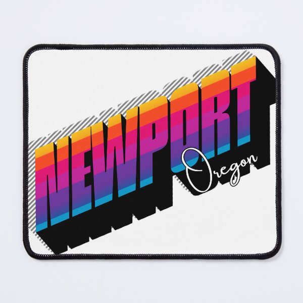 Item preview, Newport Oregon Retro Rainbow 3D Bold Typography Design designed and sold by DonnaRaine.