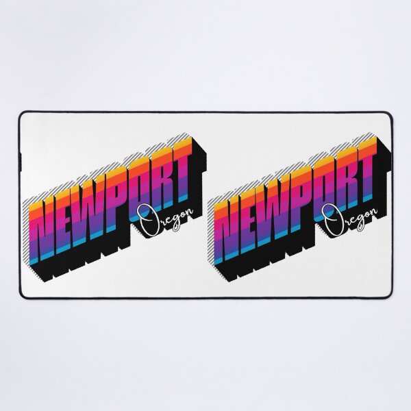 Item preview, Newport Oregon Retro Rainbow 3D Bold Typography Design designed and sold by DonnaRaine.