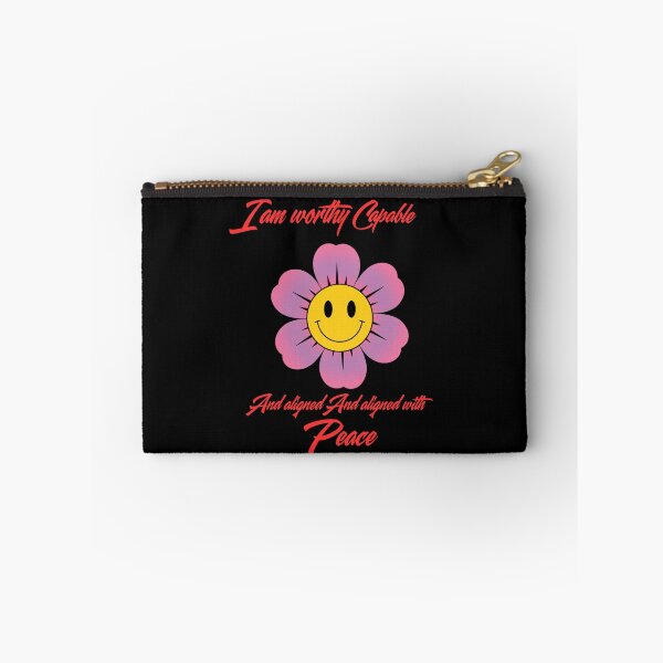 Item preview, I Am Worthy Capable Aligned With Peace Smiley Flower Quote designed and sold by NikBrin Prevail .