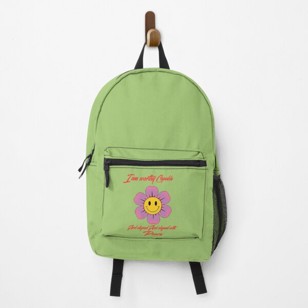 Item preview, I Am Worthy Capable Aligned With Peace Smiley Flower Quote designed and sold by NikBrin Prevail .