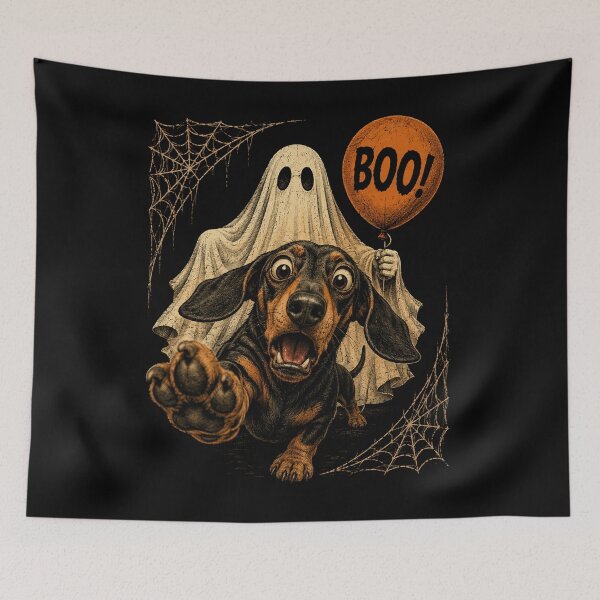 Item preview, Funny Dachshund Ghost Boo Halloween Selfie Dog Meme designed and sold by will freed18.