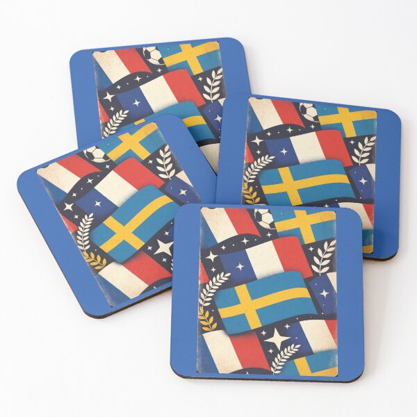 Item preview, France Sweden Flags Retro Pattern | Vintage football All-Over Print Design designed and sold by Nexus Space.
