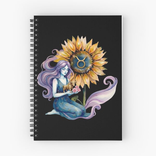 Item preview, Taurus Zodiac Goddess with Sunflower and Bull designed and sold by SilentFlower.