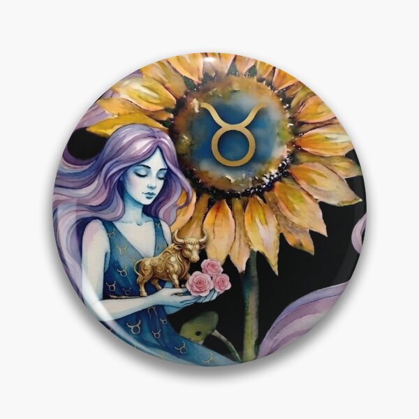 Item preview, ​Taurus Zodiac Goddess with Sunflower and Bull designed and sold by SilentFlower.