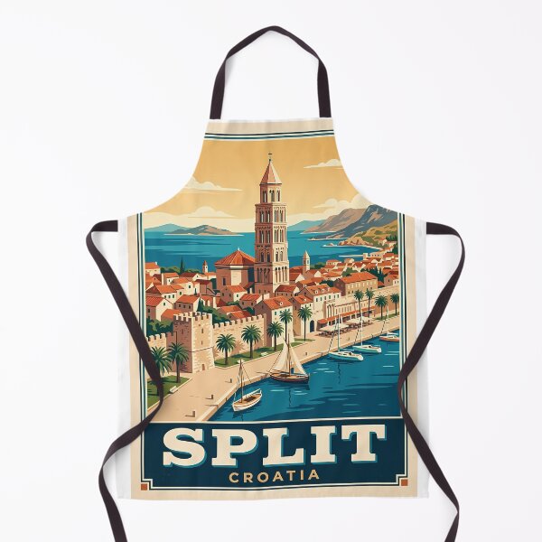 Item preview, Vintage Split Croatia Travel Poster designed and sold by Ar0undTheW0rld.