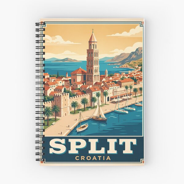 Item preview, Vintage Split Croatia Travel Poster designed and sold by Ar0undTheW0rld.