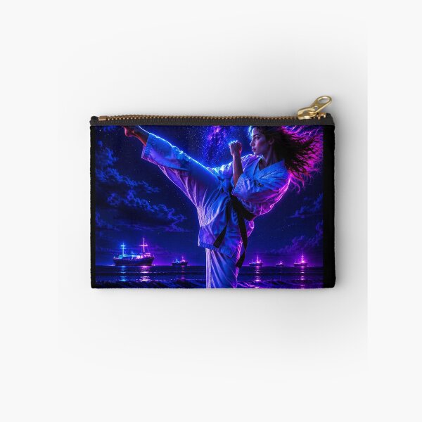 Item preview, ⚡ Cyberpunk Karate Fighter | Neon Martial Arts designed and sold by NeonRealmsStudio.