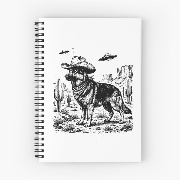 Item preview, Vintage Western Cowboy German Shepherd UFO in the Wild Desert designed and sold by SOUFIANE1991.