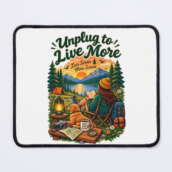 Item preview, Unplug to Live More – Less Screen More Scenes Camping Adventure designed and sold by alexcorporation.