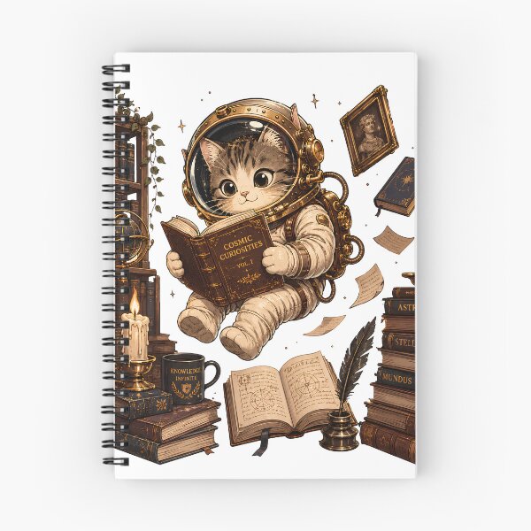 Item preview, Adorable Space Cat Bookworm Reading Tee designed and sold by Retro Rascals Co..