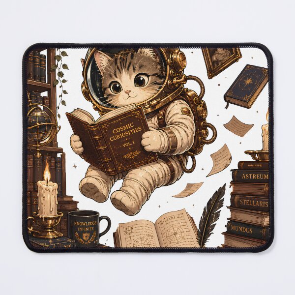 Item preview, Adorable Space Cat Bookworm Reading Tee designed and sold by Retro Rascals Co..