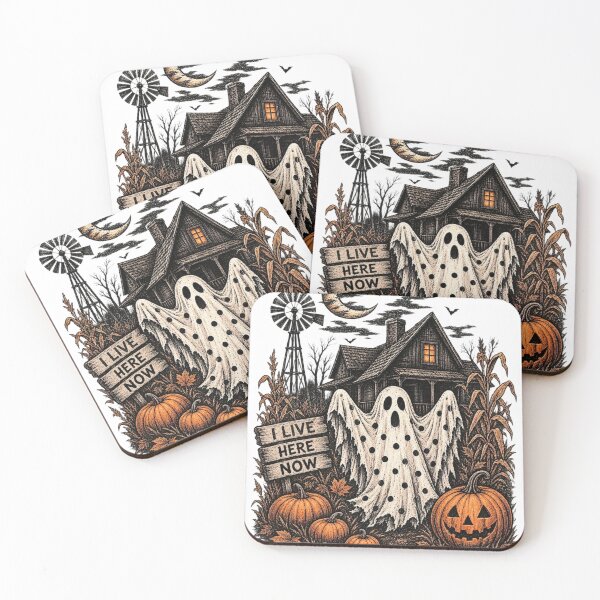 Item preview, Vintage Halloween Ghost Haunted Farmhouse – I Live Here Now designed and sold by ASMR10.