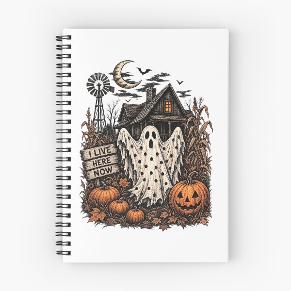 Item preview, Vintage Halloween Ghost Haunted Farmhouse – I Live Here Now designed and sold by ASMR10.