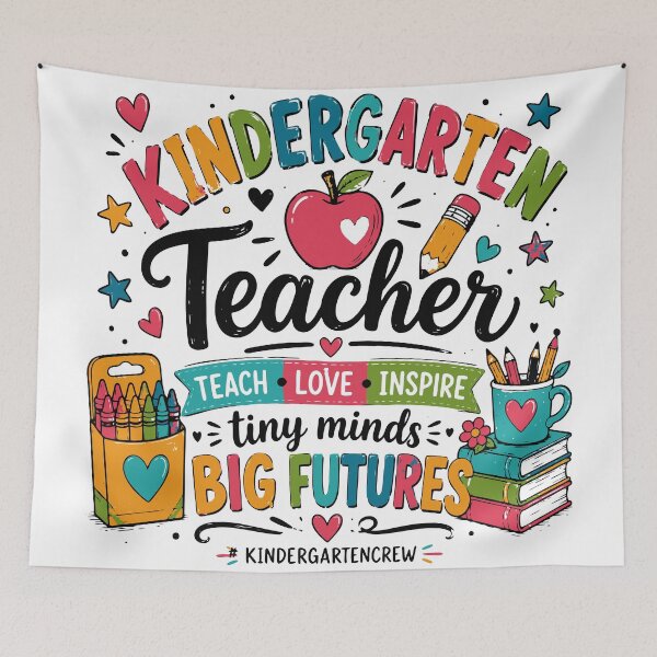 Item preview, Kindergarten Teacher Tiny Minds Big Futures School Design designed and sold by Sunday.Supply.