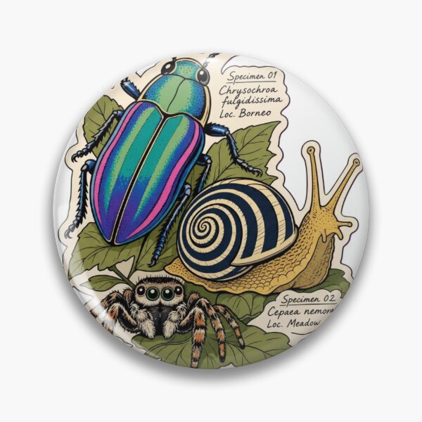 Item preview, Beetle and Snail Study | Cute Jumping Spider Arachnid Doodle designed and sold by StickyGuys.