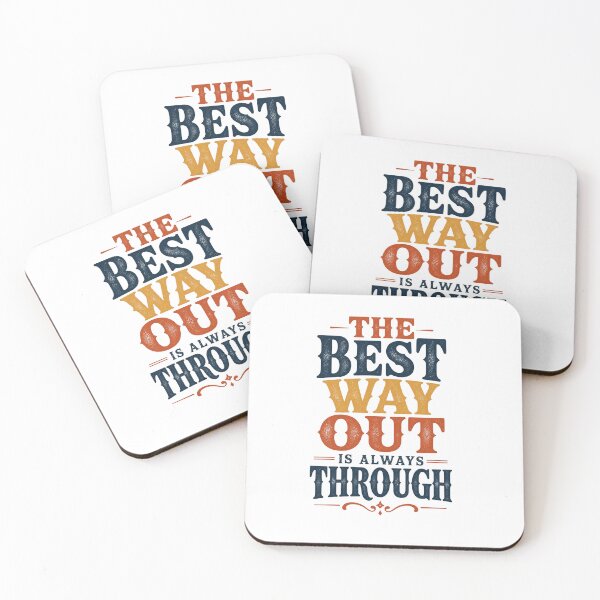 Item preview, The Best Way Out Is Always Through – Bold Retro Serif Typography – Distressed Quote Art – Robert Frost Resilience designed and sold by bobscraze.