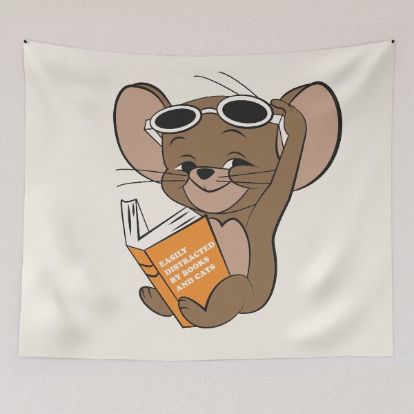 Item preview, Easily Distracted by Books and Cats designed and sold by beboplab.