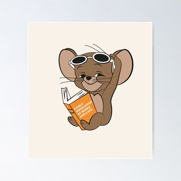 Item preview, Easily Distracted by Books and Cats designed and sold by beboplab.