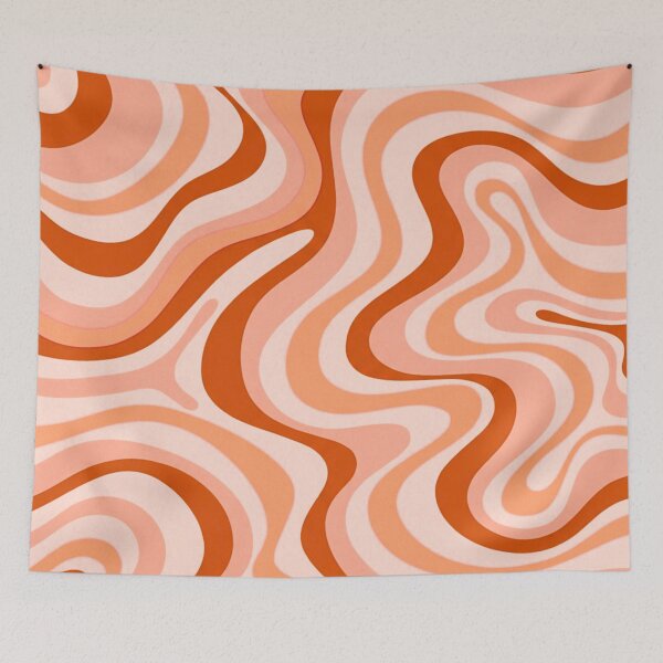 Item preview, Liquid Swirl Retro Abstract in pinks and peach tones, Light Blush, Cream, and White designed and sold by Differenceee.