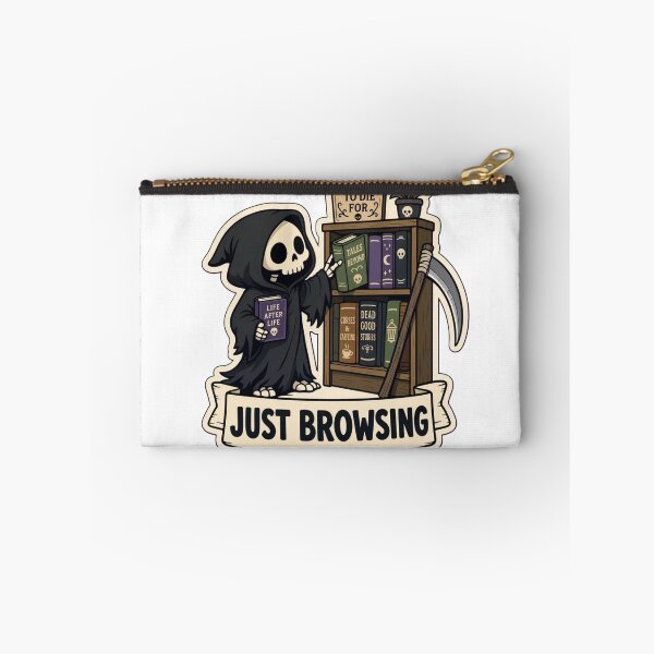 Item preview, Reaper Bookshop | Cute Grim Reaper Cosy Spooky Doodle designed and sold by StickyGuys.