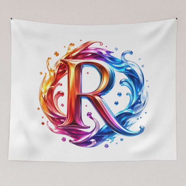 Item preview, AquaFlare Chromaflow Letter R designed and sold by BlissBlvdShop.