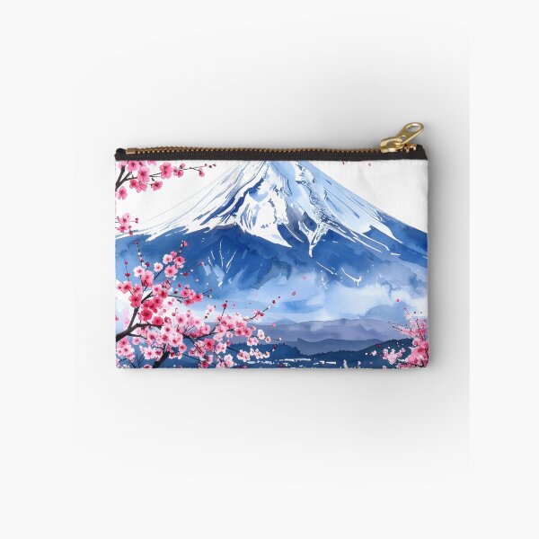 Item preview, Mount Fuji Cherry Blossom Lake Watercolor Painting designed and sold by BetweenForms.