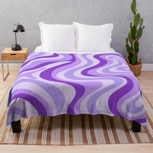 Item preview, Liquid Swirl Retro Abstract in purple tones, Cream, and White designed and sold by Differenceee.