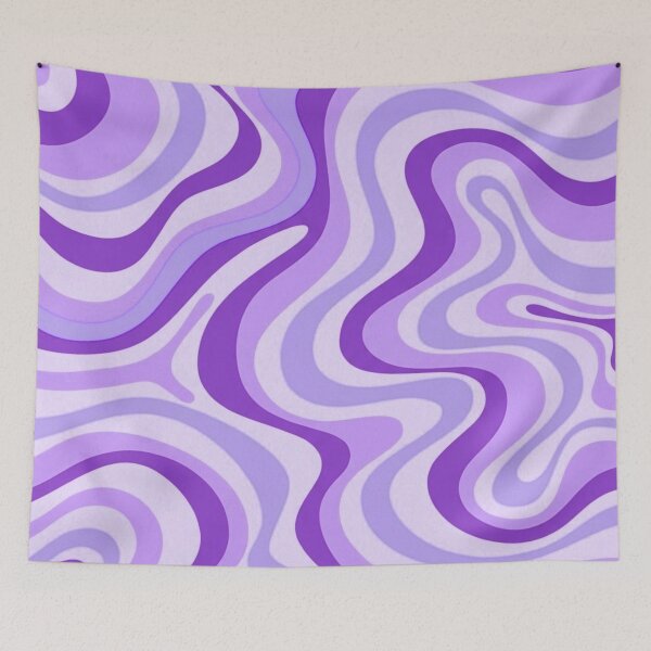 Item preview, Liquid Swirl Retro Abstract in purple tones, Cream, and White designed and sold by Differenceee.