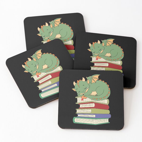 Item preview, Cute Sleeping Dragon on Books | Kawaii Bookish Dragon Reading Lover Gift designed and sold by Hallowed Artistry.