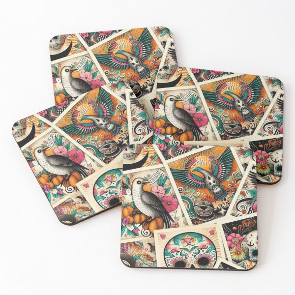Item preview, Mystical Skulls and Birds in Tattoo Collage Style designed and sold by BriSher.