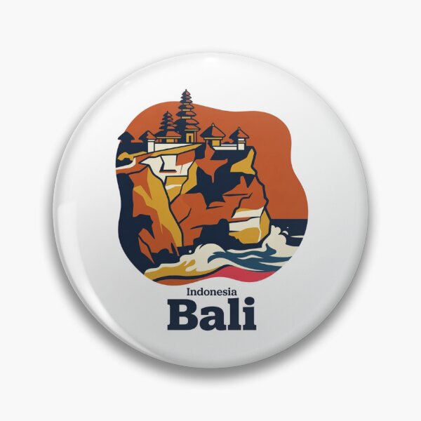 Item preview, Bali Uluwatu Temple Bold Retro Graphic Travel Art designed and sold by Inkworksbyshery.