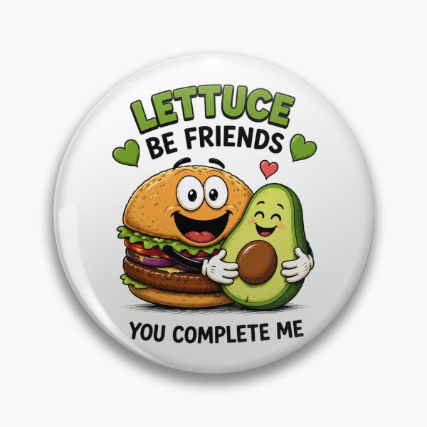 Item preview, Lettuce Be Friends Cute Vegan Burger Avocado Foodie Design. designed and sold by The-T-In-Retro.