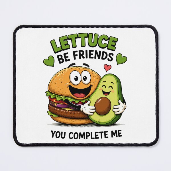 Item preview, Lettuce Be Friends Cute Vegan Burger Avocado Foodie Design. designed and sold by The-T-In-Retro.