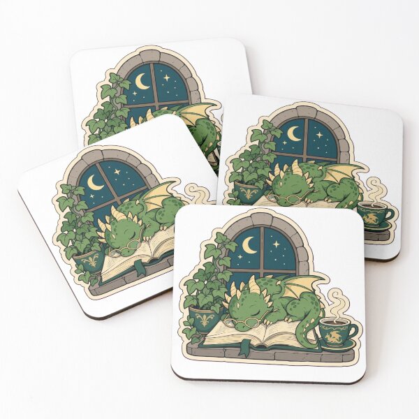 Item preview, Library Dragon Nap | Book Dragon Reading Bookish Fantasy designed and sold by StickyGuys.