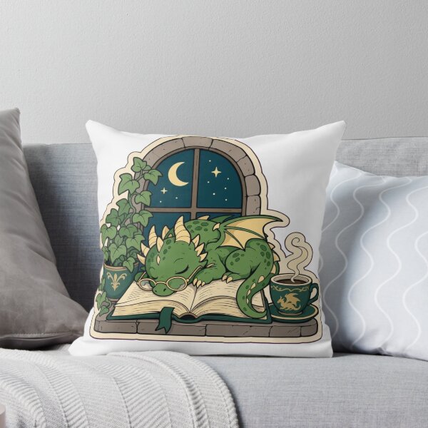 Item preview, Library Dragon Nap | Book Dragon Reading Bookish Fantasy designed and sold by StickyGuys.