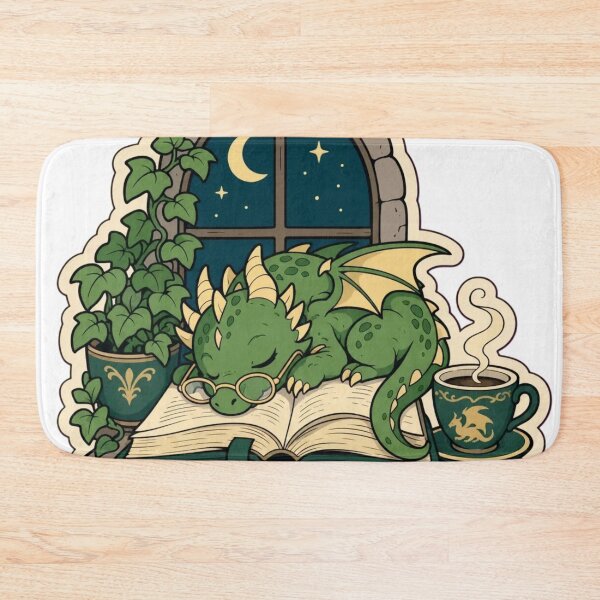 Item preview, Library Dragon Nap | Book Dragon Reading Bookish Fantasy designed and sold by StickyGuys.
