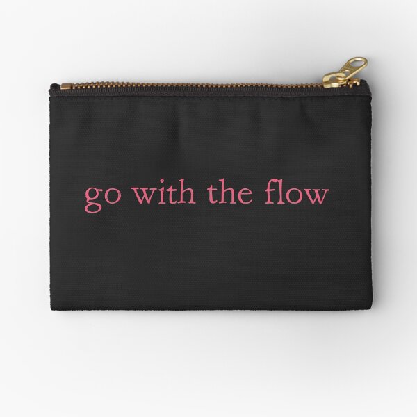Item preview, go with the flow - bright pink on charcoal - INdiscreet Zip Pouch for Tampons, Menstrual Pads, Feminine Products designed and sold by dreadfulgirl.